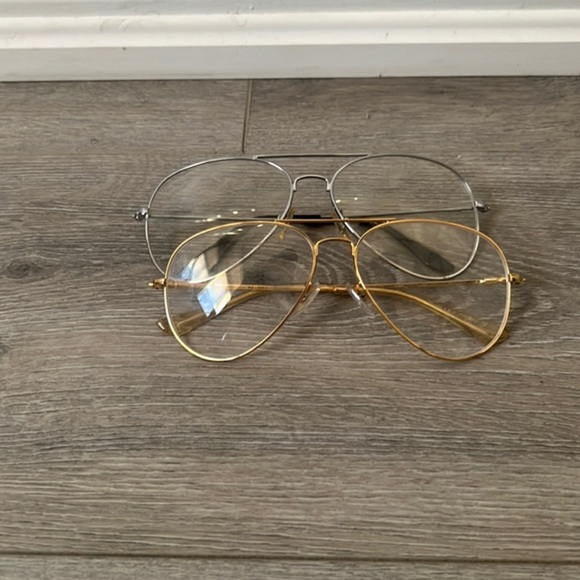 Clear Gold and Silver Rimmed Glasses - Picture 1 of 2